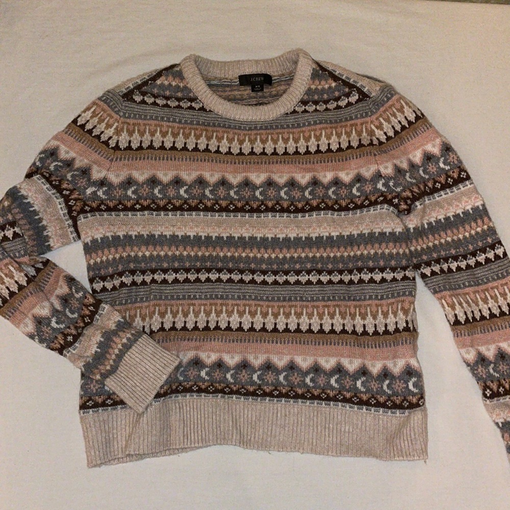 J. Crew Pink and Blue Sweater